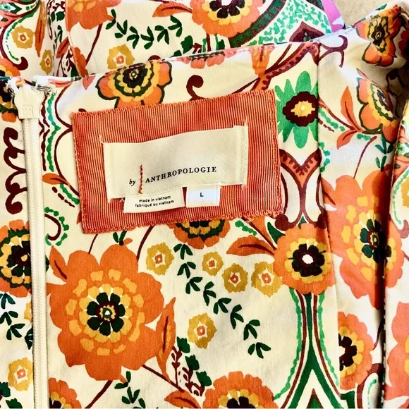 NWOT Anthropologie Cecily Orange Dress Size L - Picture 9 of 9